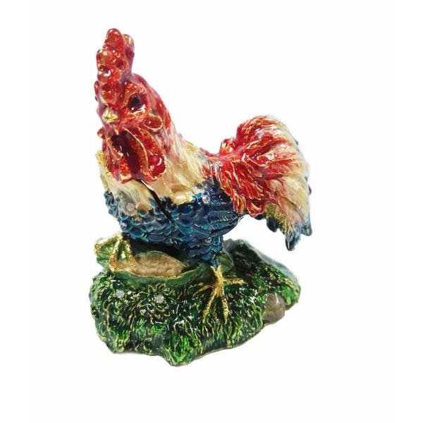Wholesale rooster metal jewelry box rooster decorative box fashion rooster cock jewelry box