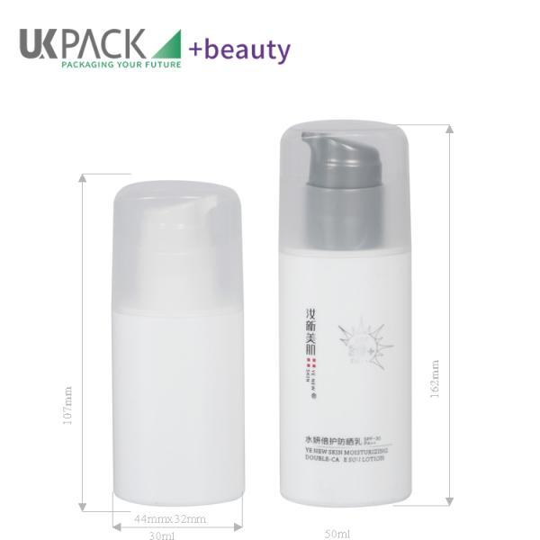 Солнцезащитный крем упаковывая бутылку насоса airess дизайна бутылки 30ml 50ml PP безвоздушную овальную