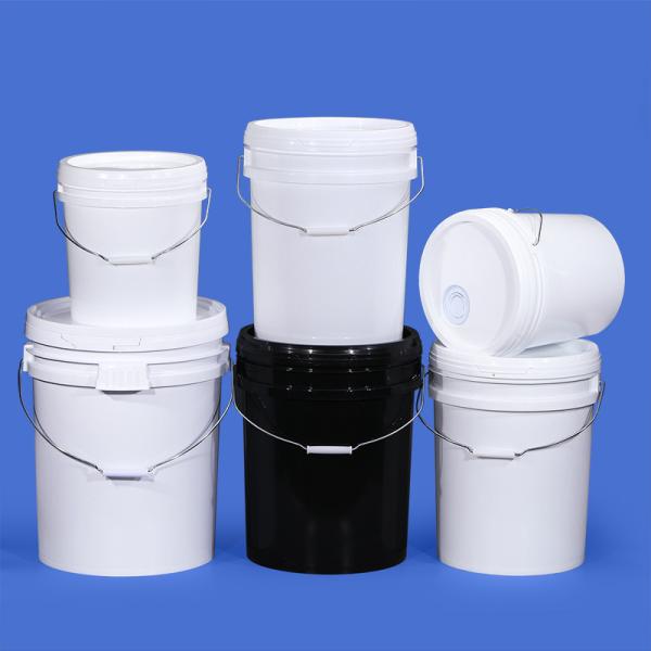 Round Plastic Bucket Container with Handle Lip Food Grade Portable PP Transparent Barrel