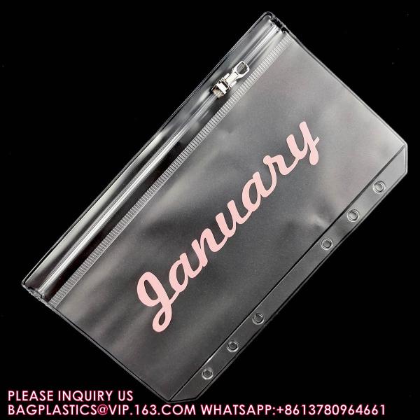 Reusable Cash Stuffing Binder Plan, Money Saving Binder Organizer Books Budget, purse, Metal slider bag zipper bag