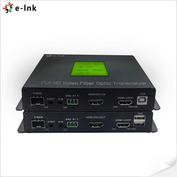 Convertidor de fibra HDMI multifunción gestionado en la nube 1Ch 1080P HDMI + USB KVM + 1Ch RS232 + 1Ch Audio Estéreo Bidi + GPIO