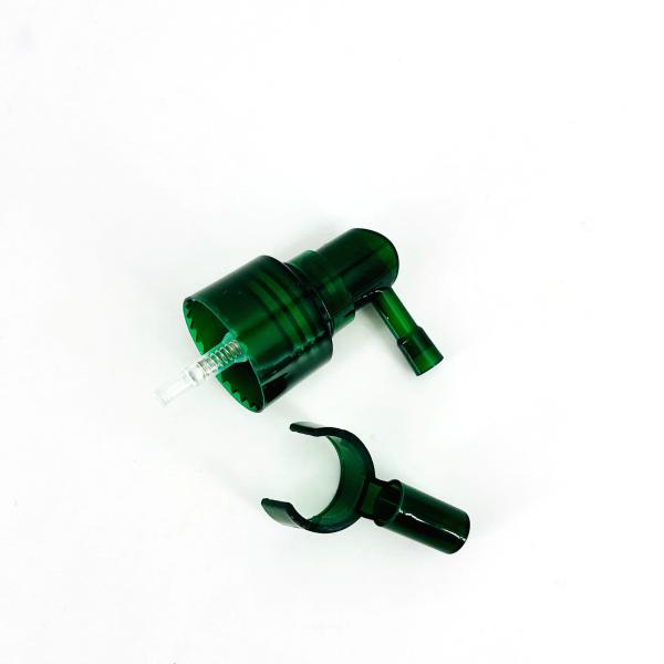 24mm 24/410 Green Plastic Long Nozzle Oral Nasal Spray Pump Head With Half Cap