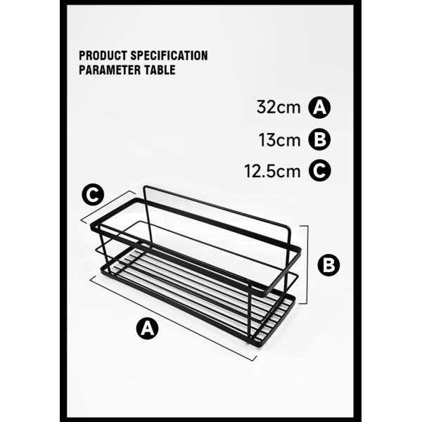 SS201 Wall Bath Accessories Chrome Holder For Shower 10kg Loading Kitchen Wall Rack