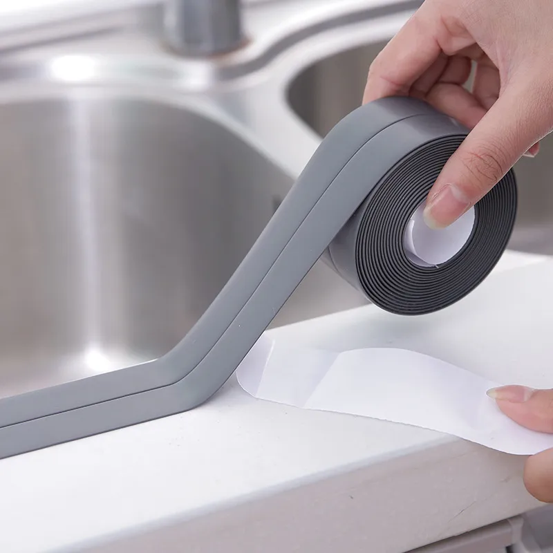 Kitchen & Bathroom Shower Floor and Wall Sealing Strip Self-Adhesive Waterproof PVC & Rubber Seal Tape