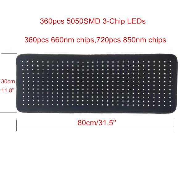 660nm 850nm Infrared red light therapy pad For Back Legs Waist Pain Relief