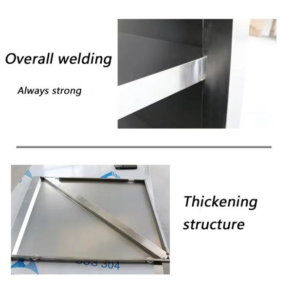 Ресторанный стол из нержавеющей стали и раковина с двумя дверями