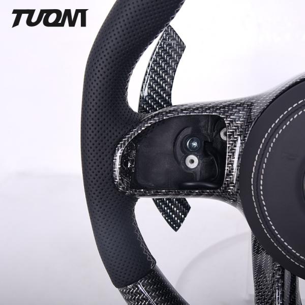 Silver Carbon Fiber Mercedes Benz Steering Wheel Perforated Leather Northern Europe
