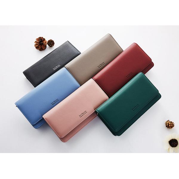 Ladies Simple Pu Leather Shoulder Bag , Oem Slung Fashion Long Wallet