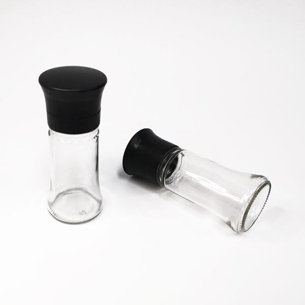 Round Glass Spice Black 2 In 1 148.9g 100ml Pepper Salt Mill