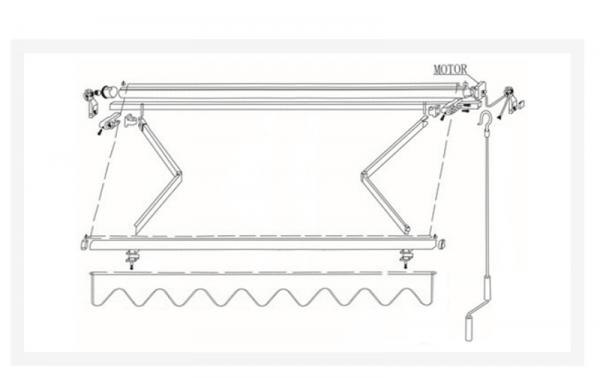 Outdoor retractable awning Aluminum commercial manual awning