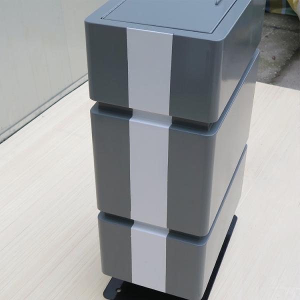 Gray Square SGS Certificate 850mm Steel Outdoor Trash Can