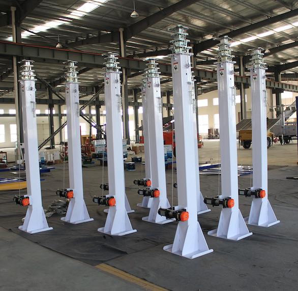 8m manaul winch operation telescopic mast/8m steel telescopic mast/8m steel telescopic mast for mobile light tower