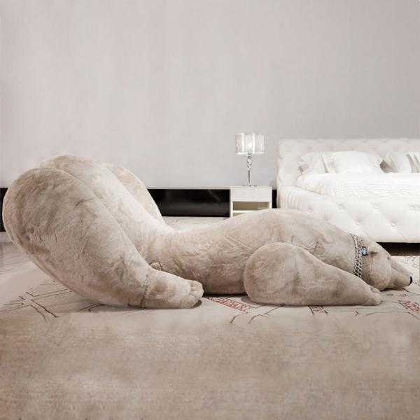 Cream Teddy Bear Fabric Chair Armchair Lounge Accent Living Room Italian