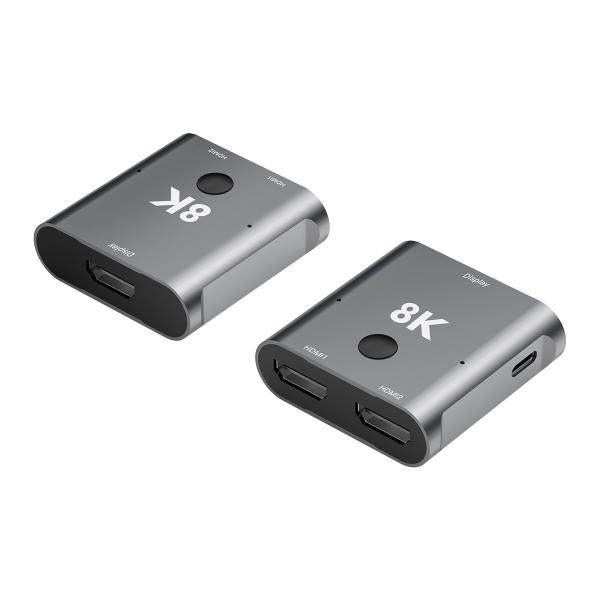 2 ports 2 en 1 4k 8k Switch bidirectionnel HDMI Splitter de commutateur vidéo