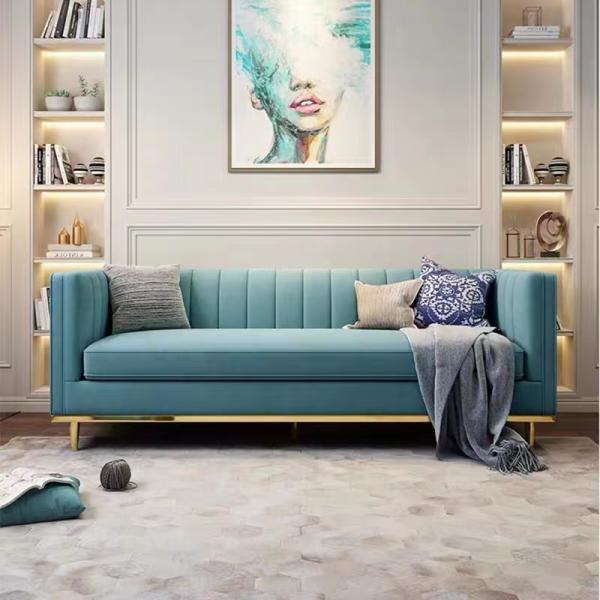 Hunter Marble Green Velvet Sofa Set Hotel Lobby Sofa ODM