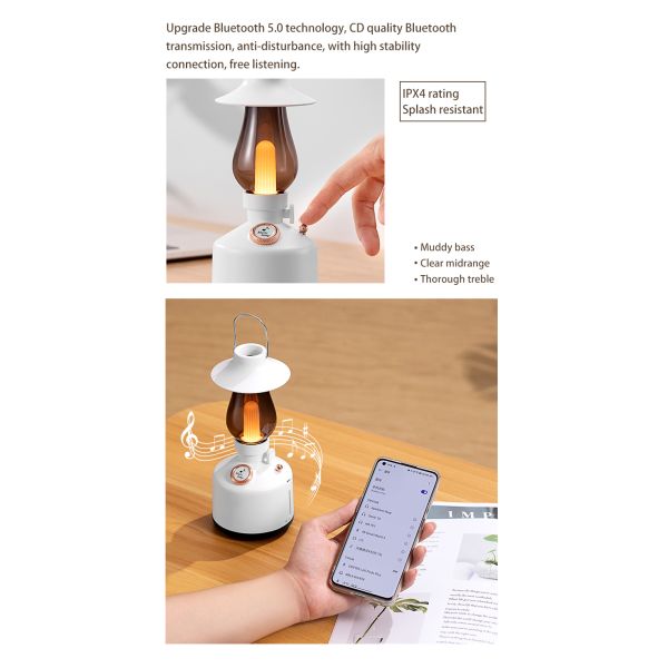 Plastic Ultrasonic Aroma Air Humidifier Household Use With Music Speaker Lamp