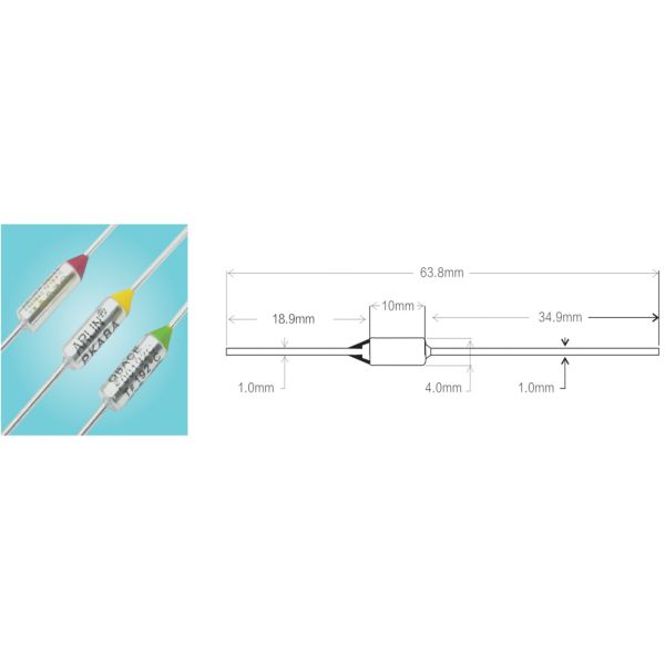 ARF Temperature Fuse F00 Series With H90 Copper Shell And Silver Contacts Offering Temperature Protection