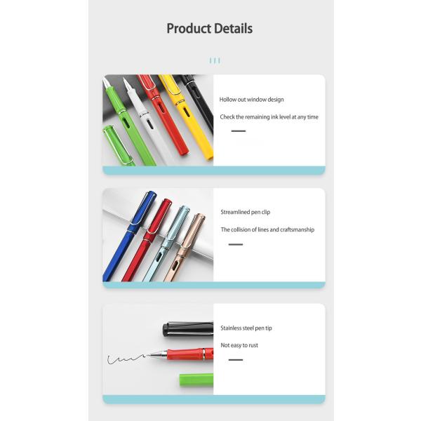 Plástico de examen de los estudiantes Pluma de fuente Colorida de 0,5 mm de publicidad de negocios Pluma neutral