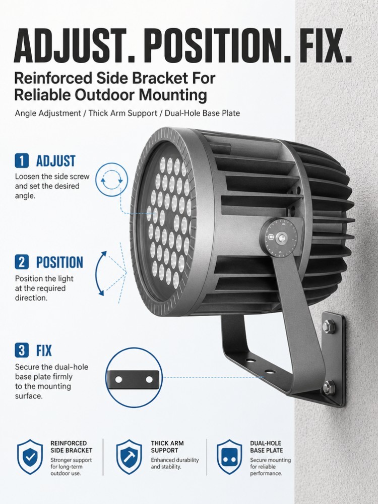 Commercial LED FloodLight 72W Efficient Heat Dissipation CRI80 for Office Towers