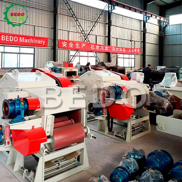 Self Feeding Industrial Drum Wood Chipper Machine 380V 2300*1240*1420mm