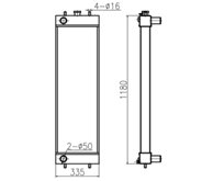 Water Radiator Excavator Machine Parts For Hitachi 4650355 Wear Resistant