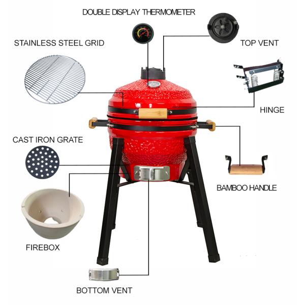 Kimstone Outdoor Ceramic Charcoal Commercial Bbq Grill Spit Rotisserie  Grill Home and Garden BBQ