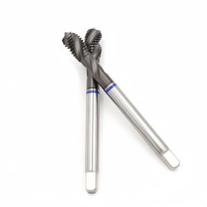 Industrial TiCN Blue-Grey Coated HSSE M35 Machine Taps | 35° Spiral Flute 6H Taps for Blind Hole Tapping