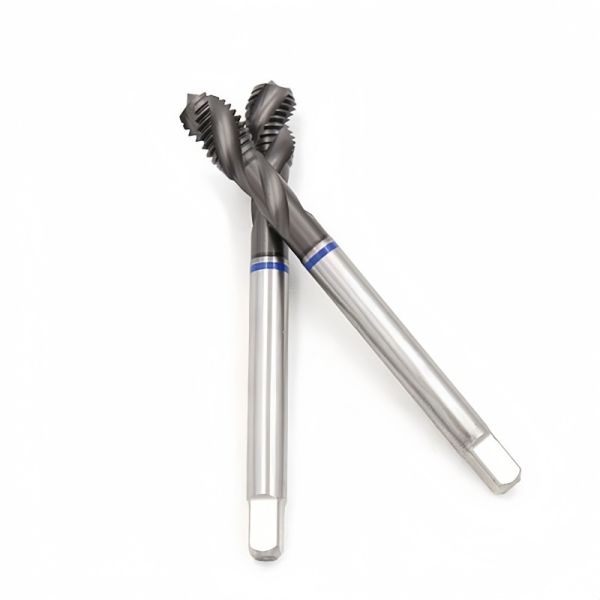 Industrial TiCN Blue-Grey Coated HSSE M35 Machine Taps | 35° Spiral Flute 6H Taps for Blind Hole Tapping