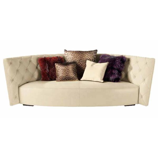 OEM Luxury Living Room Furniture Sets Solid Wood Base Matted Leather Hollow Back Two Seat Sofa