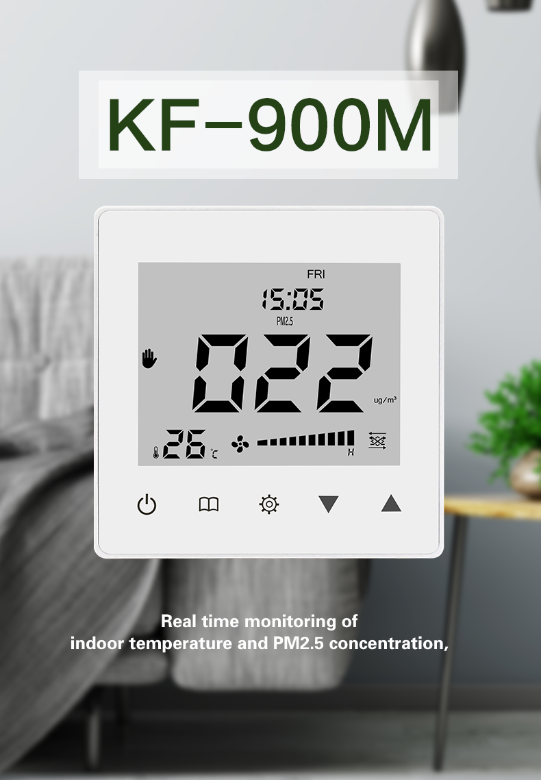 Smart Fresh Air LCD Digital Ventilation Controller With Timer Manual Mode For HVAC System