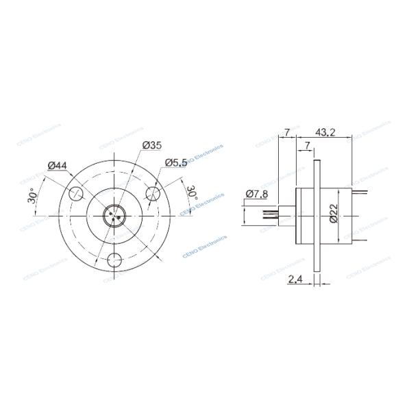 3 circuitos rotativo conector elétrico anel de deslizamento cápsula para automático