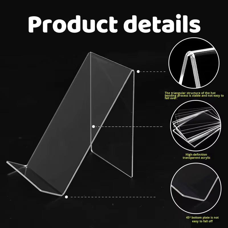 High Quality Factory Customization Anti-slip Stability Highly Transparent Acrylic Portable Book Display Stand for Library