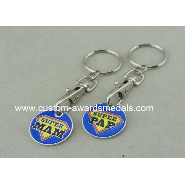 Die Struck Medal Trolley Coins Supper Market Silver Shopping Trolley Token For Promotional