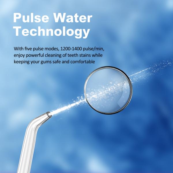 Cordless Water Flosser Teeth Cleaner 21W Travel IPX7 Waterproof Dental Floss Irrigator