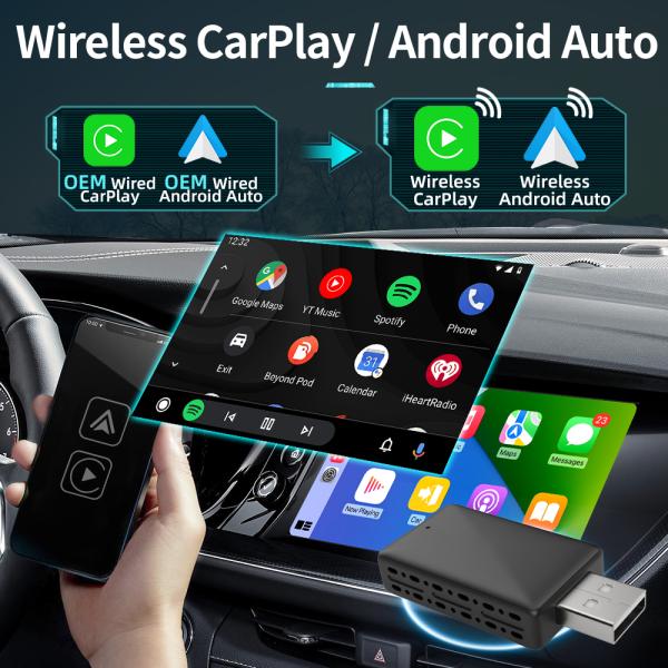 FCC Wireless CarPlay AI Box Car Smart Box Android Ai Adapter Wireless 2 в 1 AI Box