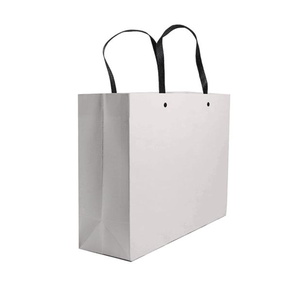 Recyclable Kraft Branded Paper Bags With Plastic Handle Shopping Gift Paper Bag