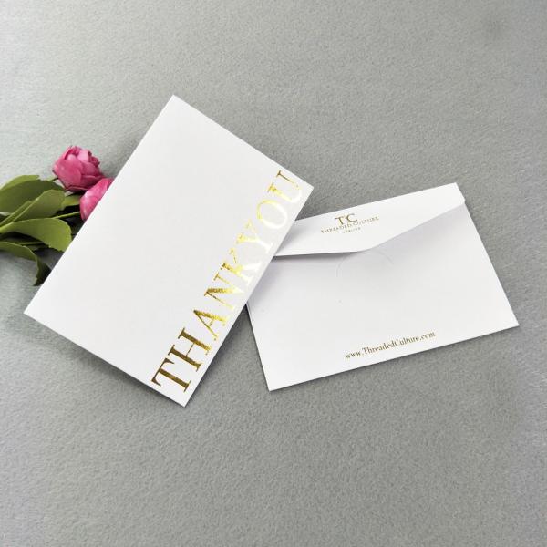 Custom Black Logo Foil Print Business Invitation Gift Greeting Card With Envelope