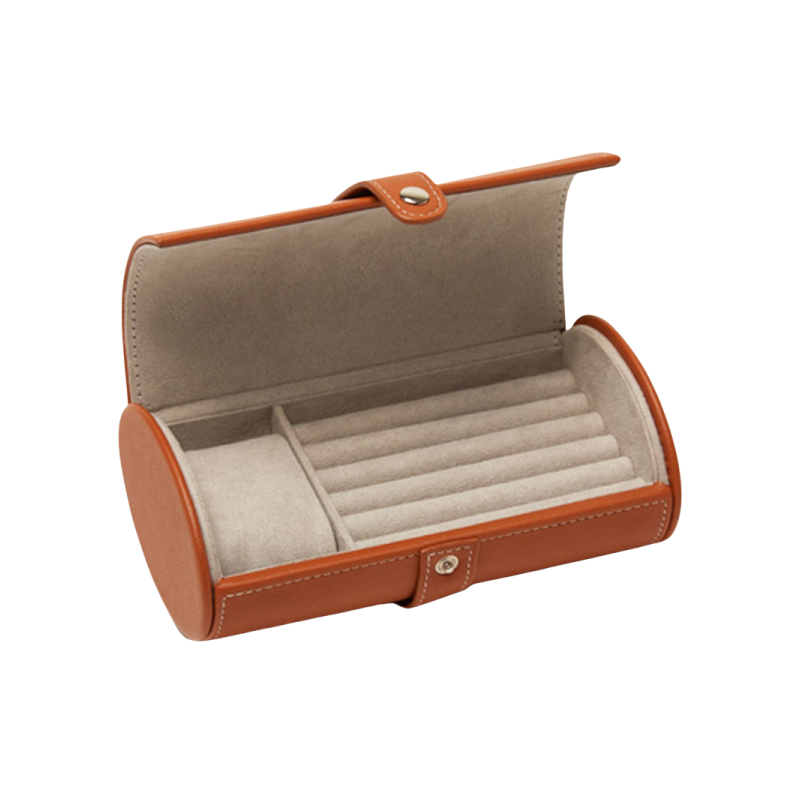 Handmade Portable PU Leather Jewelry Organizer Travel Friendly OEM Logo Custom Size