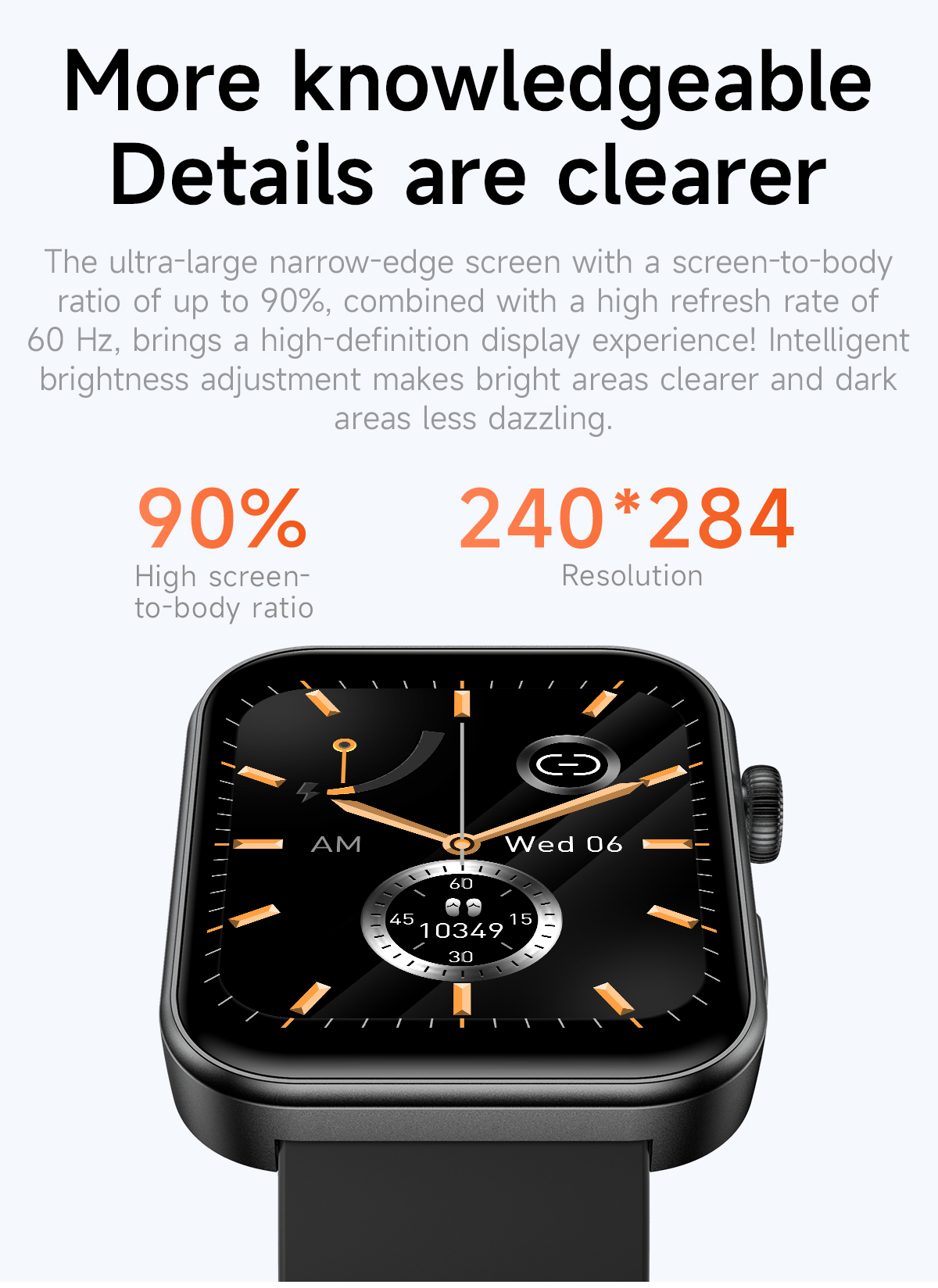 1.83inch large full touch screen digital body skin temperature sensor square dial custom gps tracking caller id HK5 smart phone calling J11 watch call function access control ladies female kids