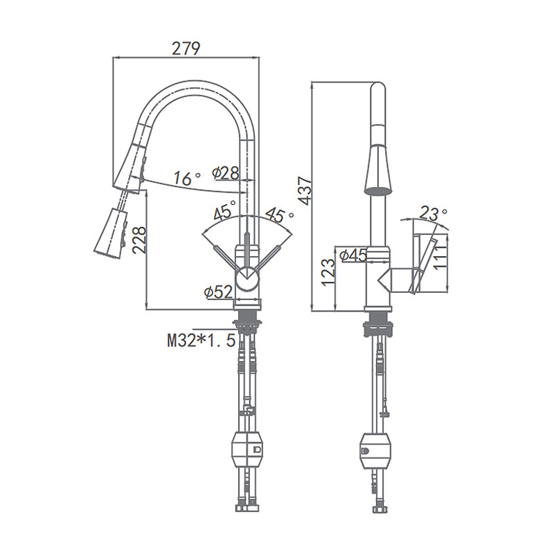 Faucet смесителя кухни СТРЕЛКИ AG4551-P отполировал материал тела SUS304
