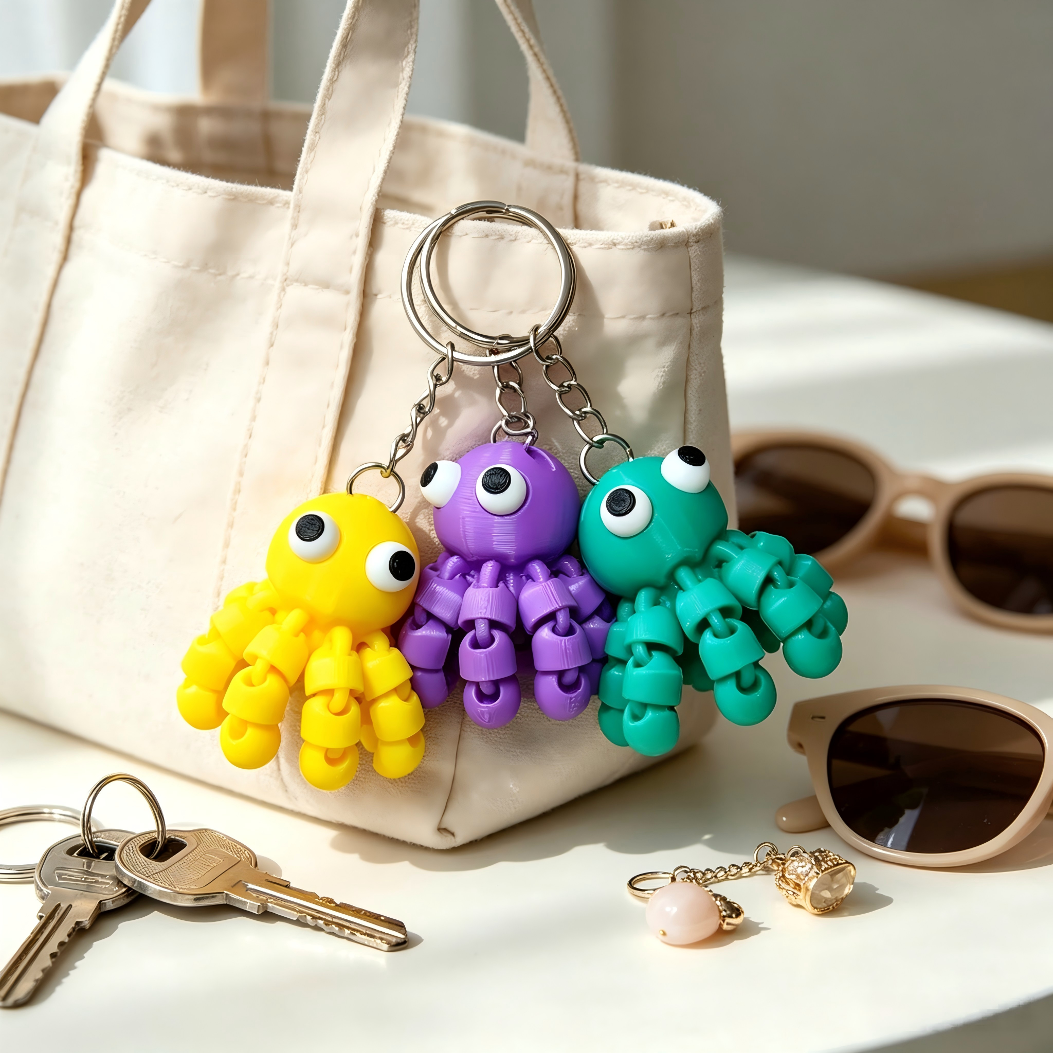 Realistic Octopus Shaped 3D Printed Toys Fully Movable Tentacle Ornament Desk Display