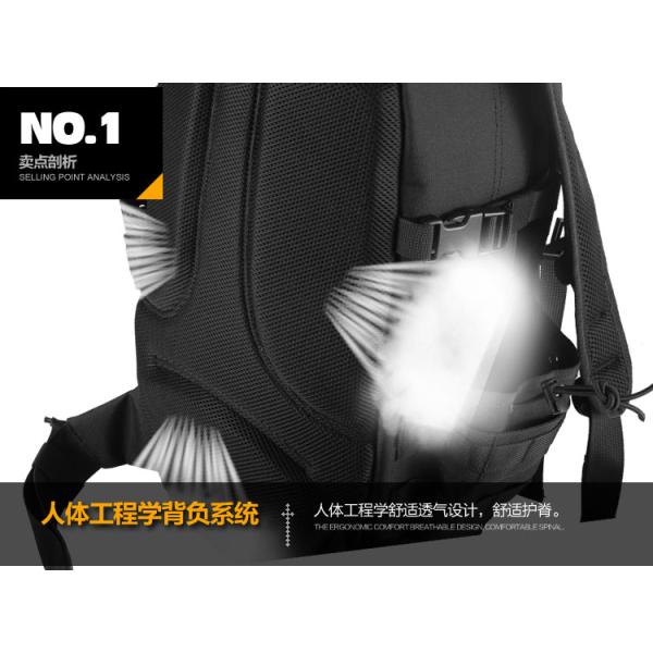 Black Outdoor Tactical Day Pack Backpack , Lightweight Travel Daypack