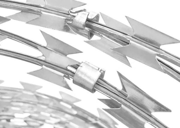 SS304 Razor Blade Barbed Wire For Military Sites Governments
