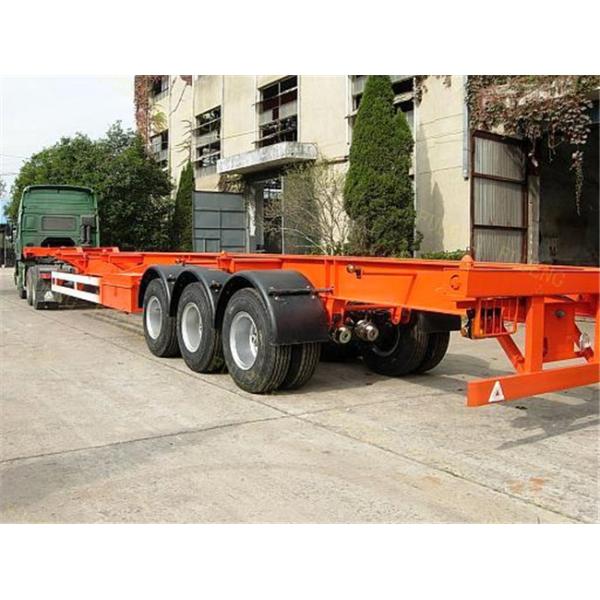40 Feet Flatbed Skeleton Shipping Container Trailer Mechanical / Air Suspension
