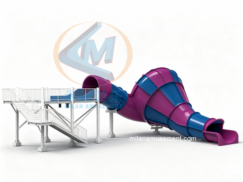 Custom Mini Tornado Water Slide – CE Certified Multi-Rider Interactive Slide with Customizable Width, Color & Theme