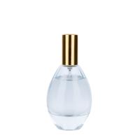 50 ml de garrafa cilíndrica transparente de vidro com tampa dourada para garrafas de vidro cosméticos vazias