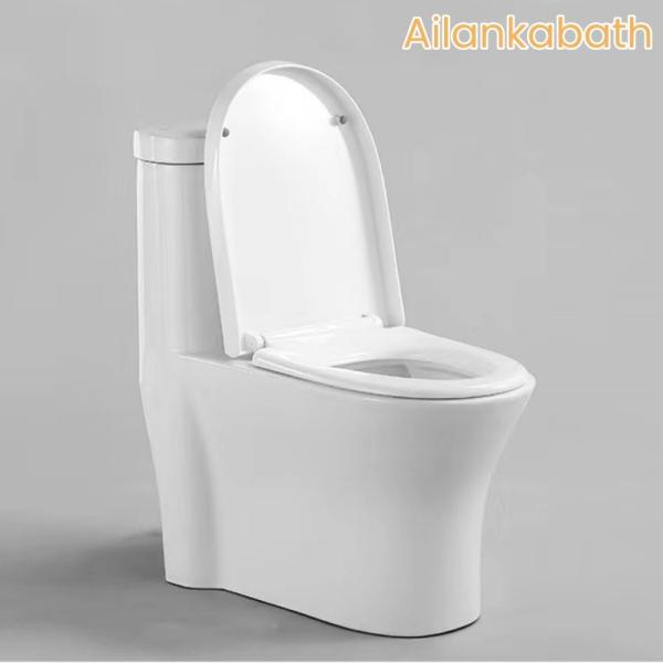 Hot Sale Wholesales Bathroom Ceramic Watercloset Sanitary Ware Washdown One-piece Toilet P-trap 180mm W.C.