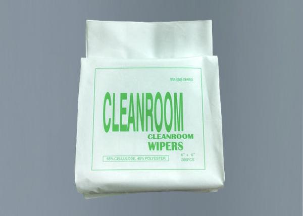 Dust Free Cleanroom Wipes Wood Pulp Polyester Spunlace 6x6 Double Bagged