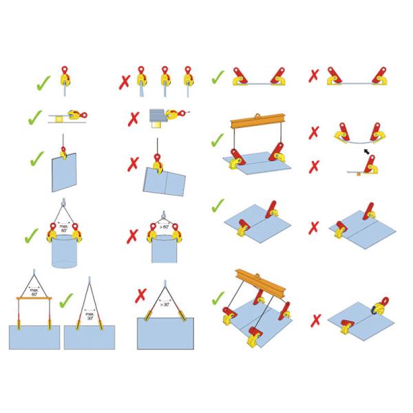 Light Weight Steel Sheet Lifting Clamp Effective Pulling Loaded Pallets