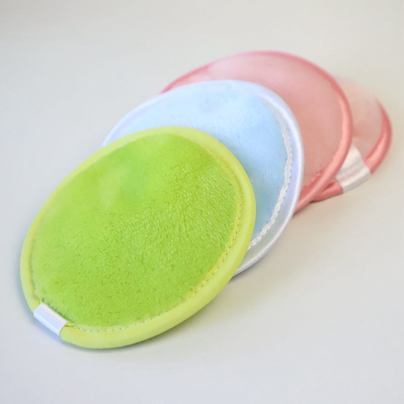 10cm 6g Coral Fleece Makeup Remover Pad 100% Polyester Reusable Gentle Cleansing